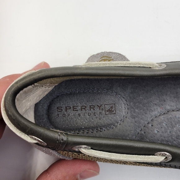 Sperry Top-Sider Womens 5M Angelfish 2-Eye Boat Shoes Sparkle Grey - Picture 8 of 9